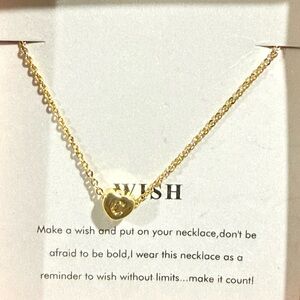 Gold C initial Heart Pendant Necklace
